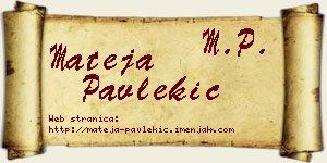 Mateja Pavlekić vizit kartica